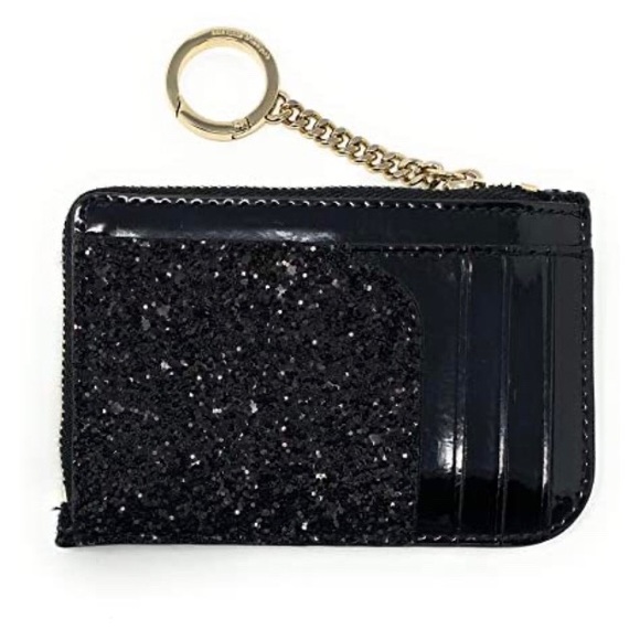 🆕KATE SPADE ♠️ - NWT - BLACK SPARKLE GLITTER CARD HOLDER WALLET KEYCHAIN / FOB - Picture 11 of 11